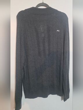 Kjus Mens Cashmere Luxe Half-Zip Sweater Steel Grey Size 3XL (58) NWT